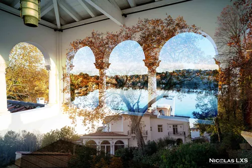 Double exposition : arcades et lac de Brindos